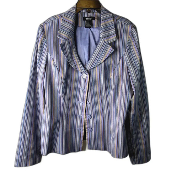 Metrostyle Colorful Striped Blazer Jacket Size 12‎ - Picture 1 of 10